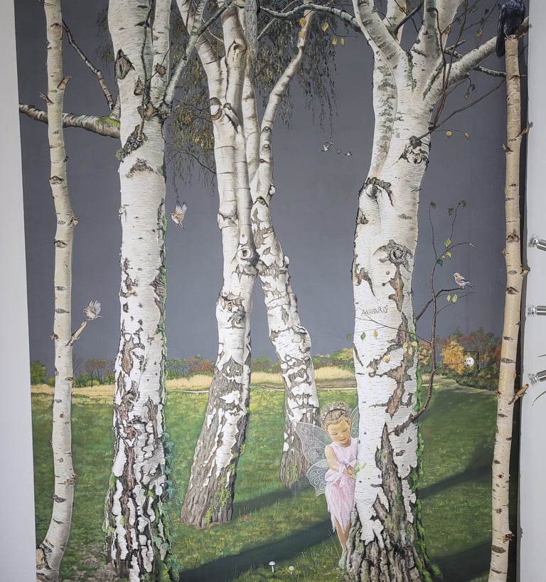 Álvaro Fernández Sáez Wandmalerei Birkenwald