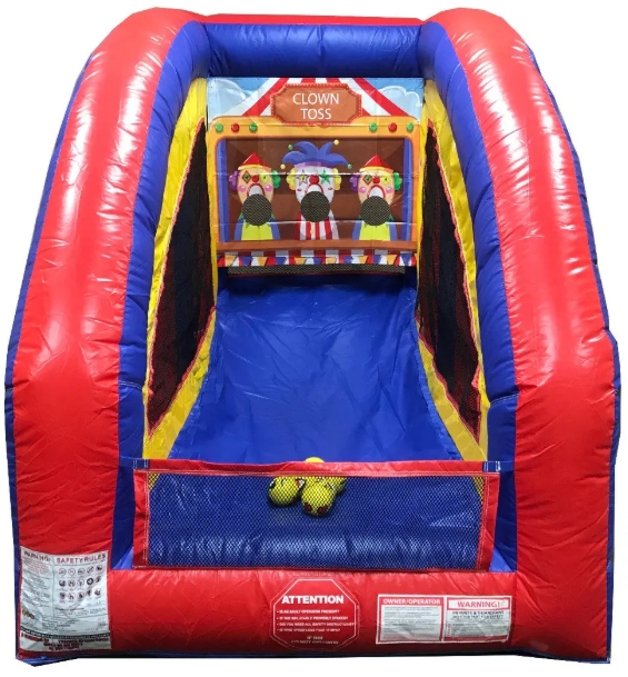 CLOWN TOSS GAME WITH FREE BUBBLE MACHINE. 10LX7WX7H. Bookings 832-216-8423