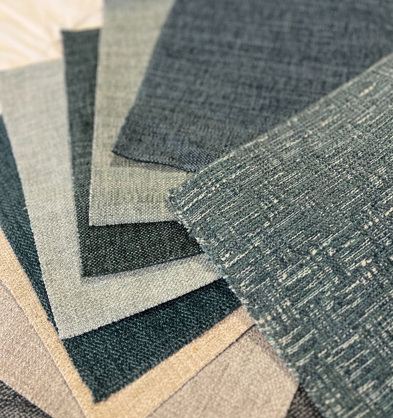 fabric selection swatches for upholstery