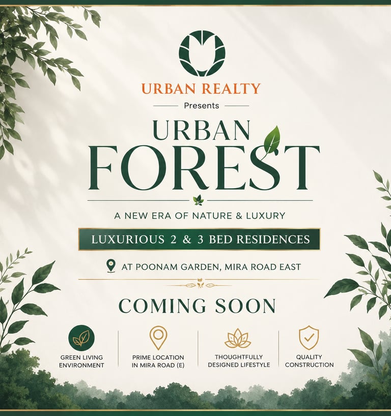 URBAN FOREST MIRA ROAD EAST, URBAN REALTY, CLLARO, URBAN FOREST, POONAM GARDEN, MIRA ROAD EAST