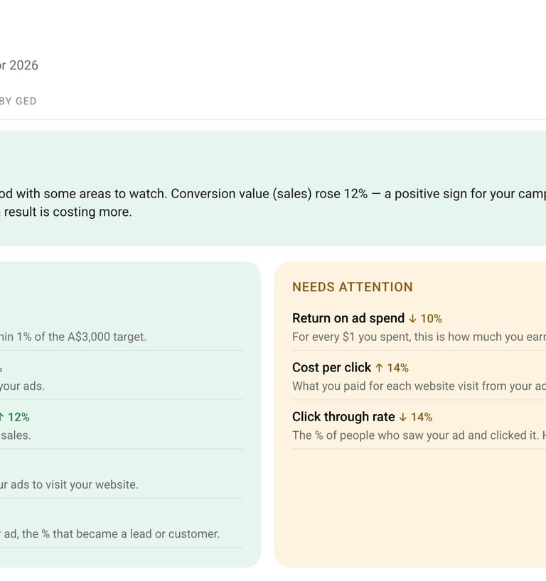 google ads report example