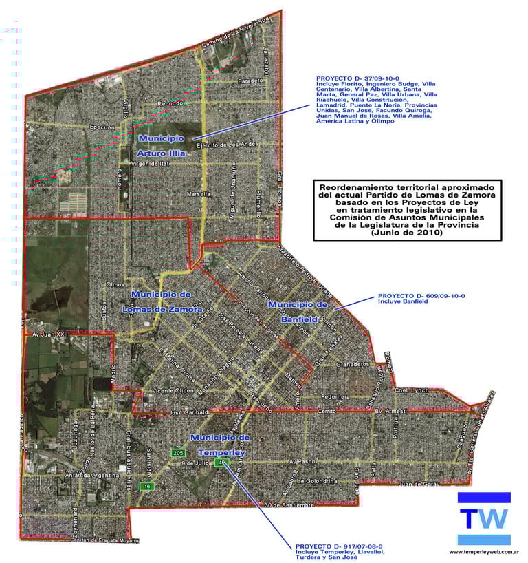 División del Partido de Lomas de Zamora, Proyectos en 2010
