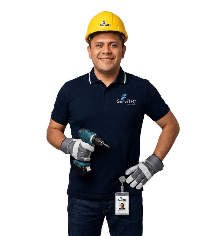 Trabajador de Servitec Ingenieros con herramientas