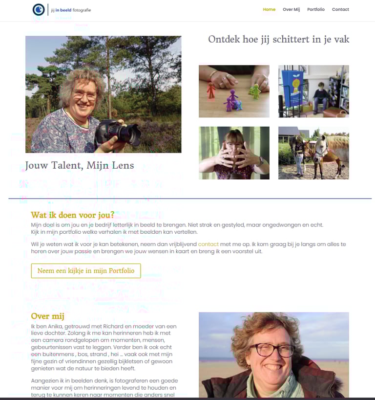 nieuwe home pagina van Jij in beeld fotografie