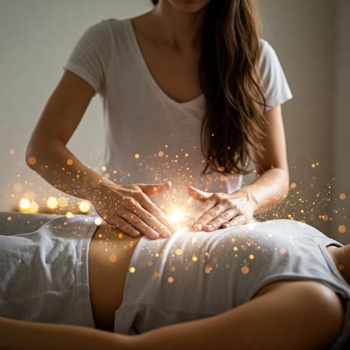 Client receiving healing energy.