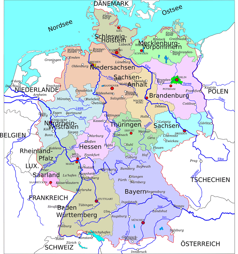 Karte Einsatzgebiete Baustellenbewachung