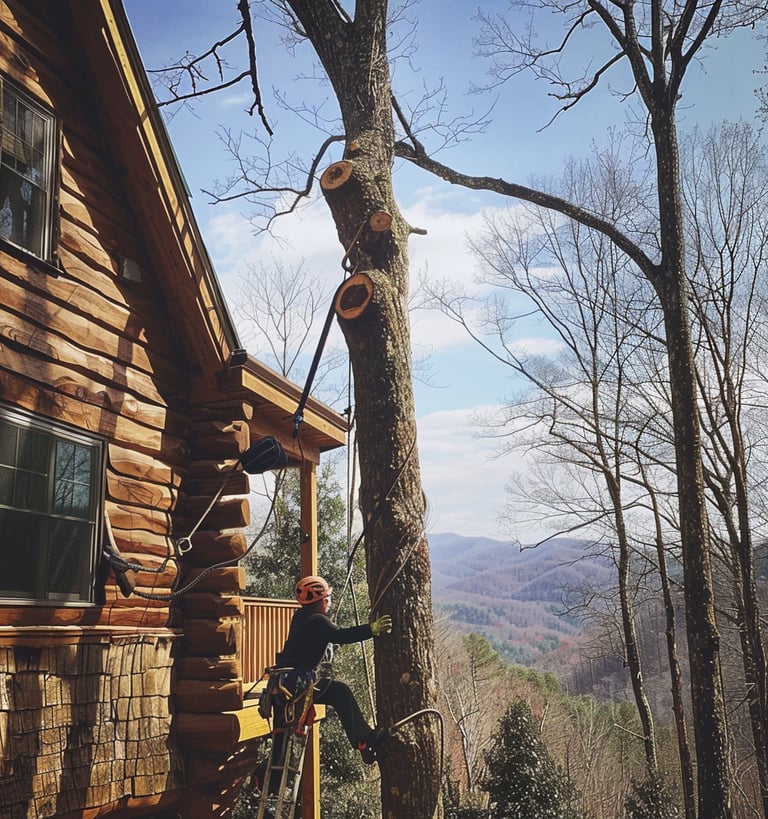 Tree care project in a sensitive area"