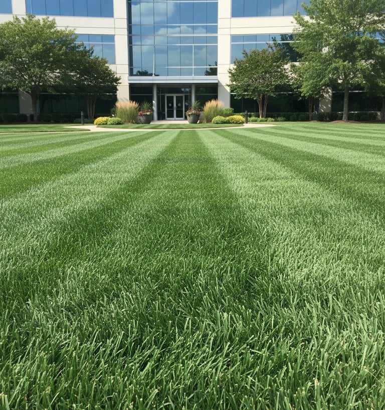 A clean commercial lawn
