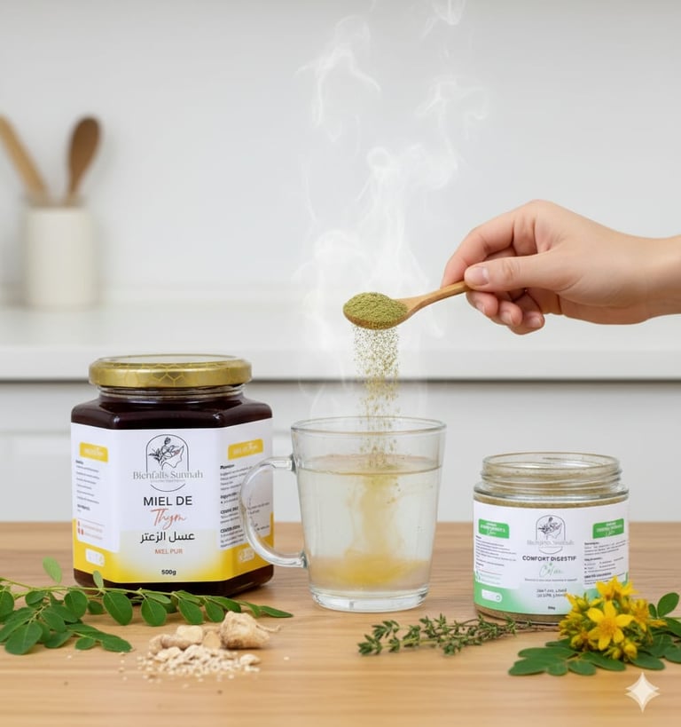 plantes médicinales digestion thym moringa qust al-hindi bienfaits sunnah