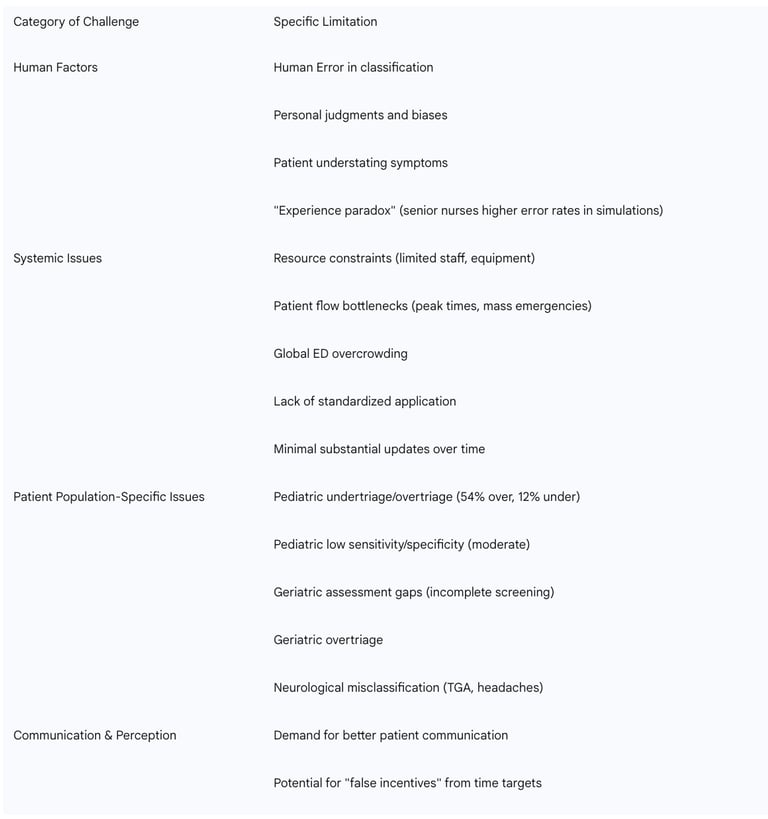 Table 4: Key Challenges and Limitations of MTS