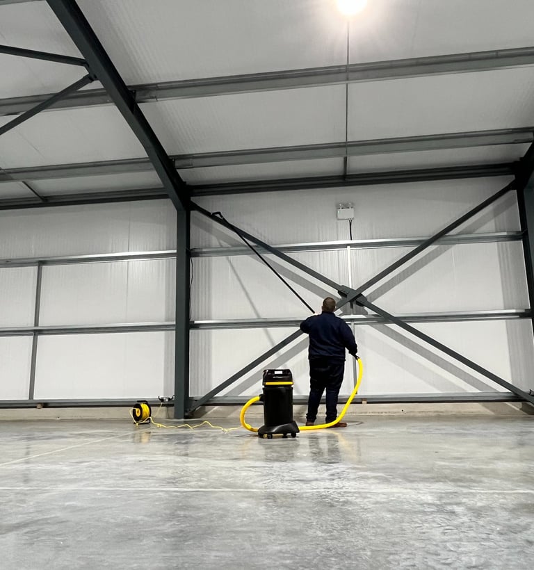 Vacuuming commercial warehouse