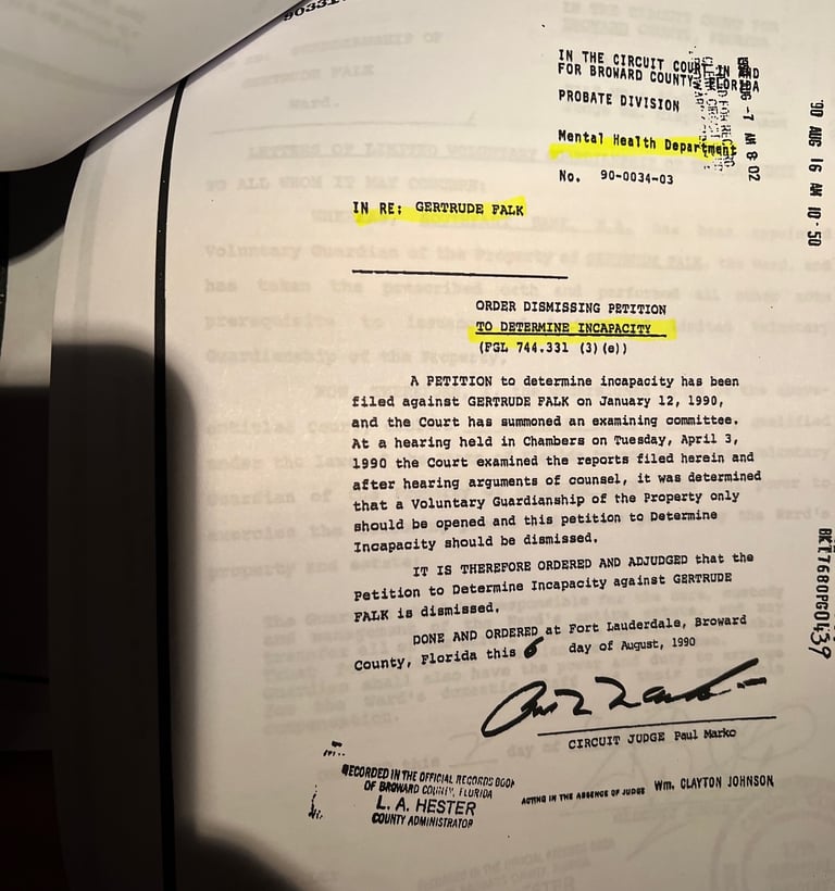 Narcissistic abuse goes way back to Florida and Gertrude Falk