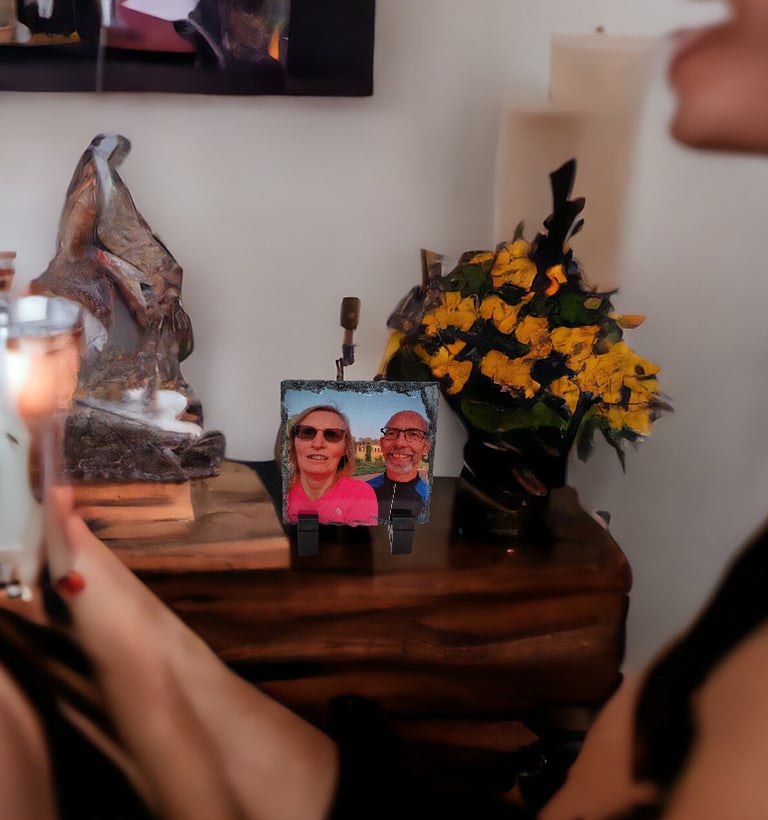 Peronsalised photo slate in a lounge