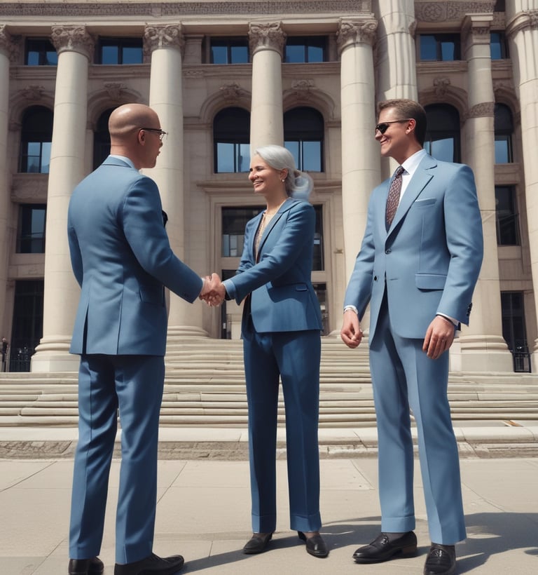 Open laptop with blank screen on a desk.