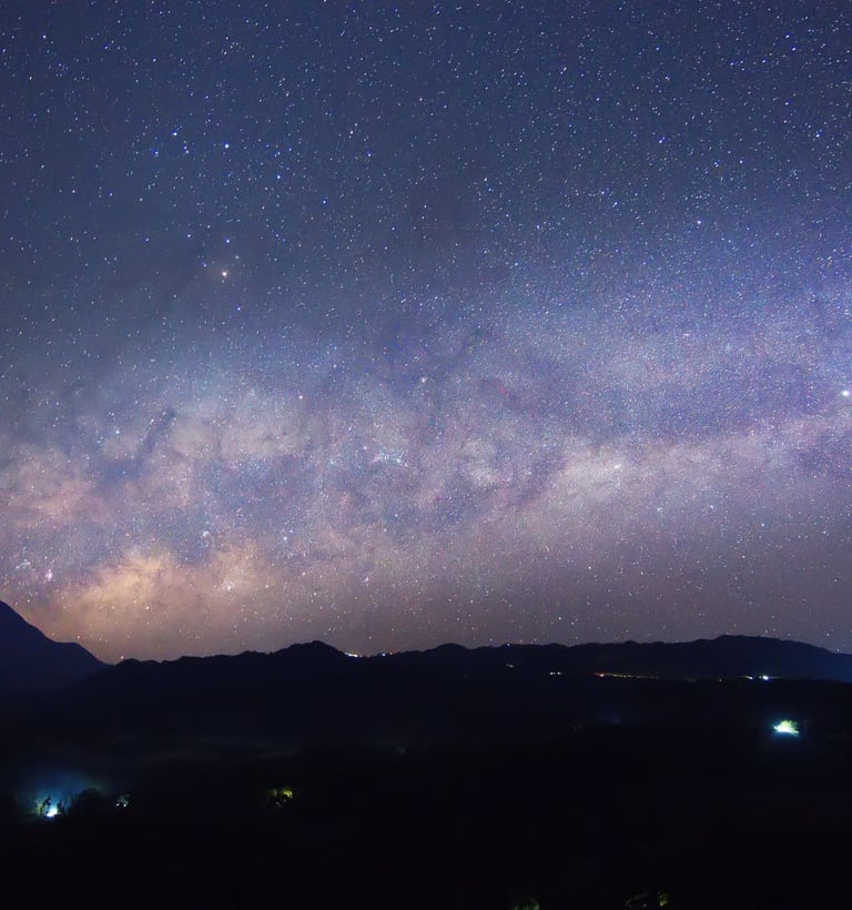 Sky full of stars above the landscape