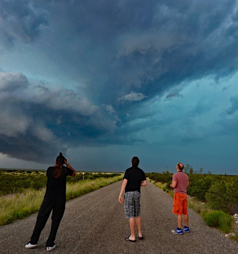 Storm chasing tour group.