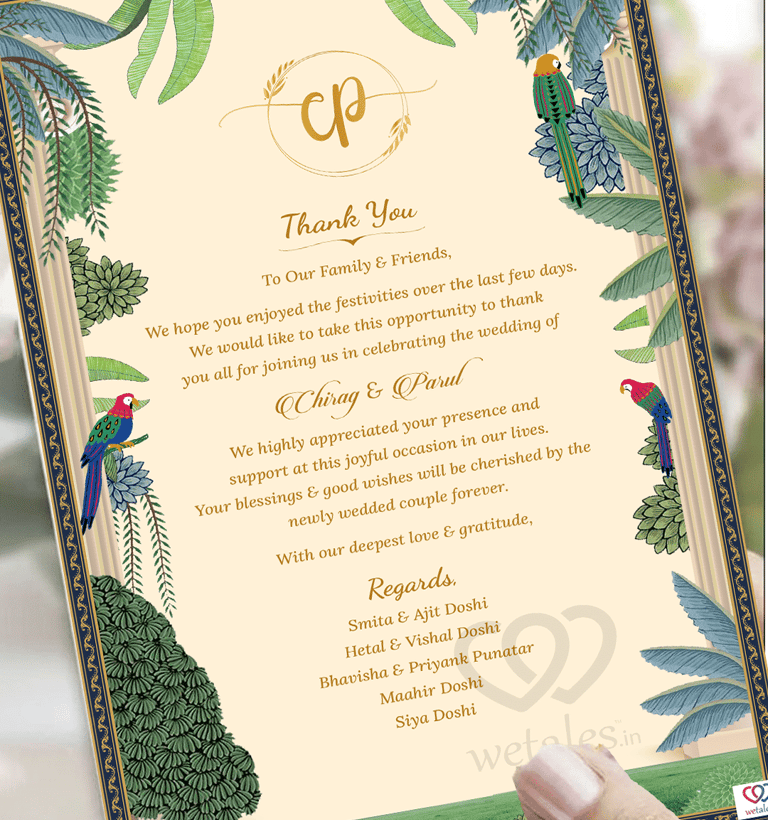 Thank you card by Geet Events