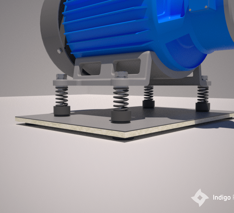 Soportes anti vibratorios para bombas y salas de climatización, piscinas y jacuzzi.