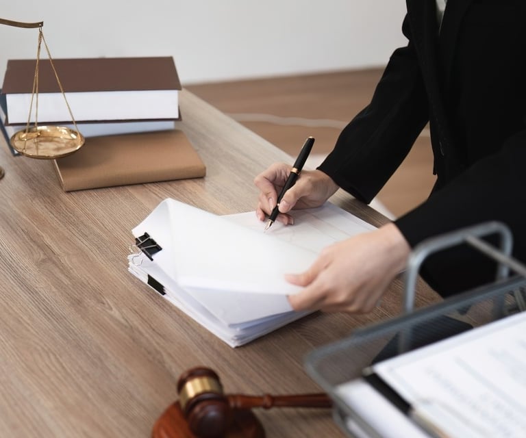 attorney reviewing documents