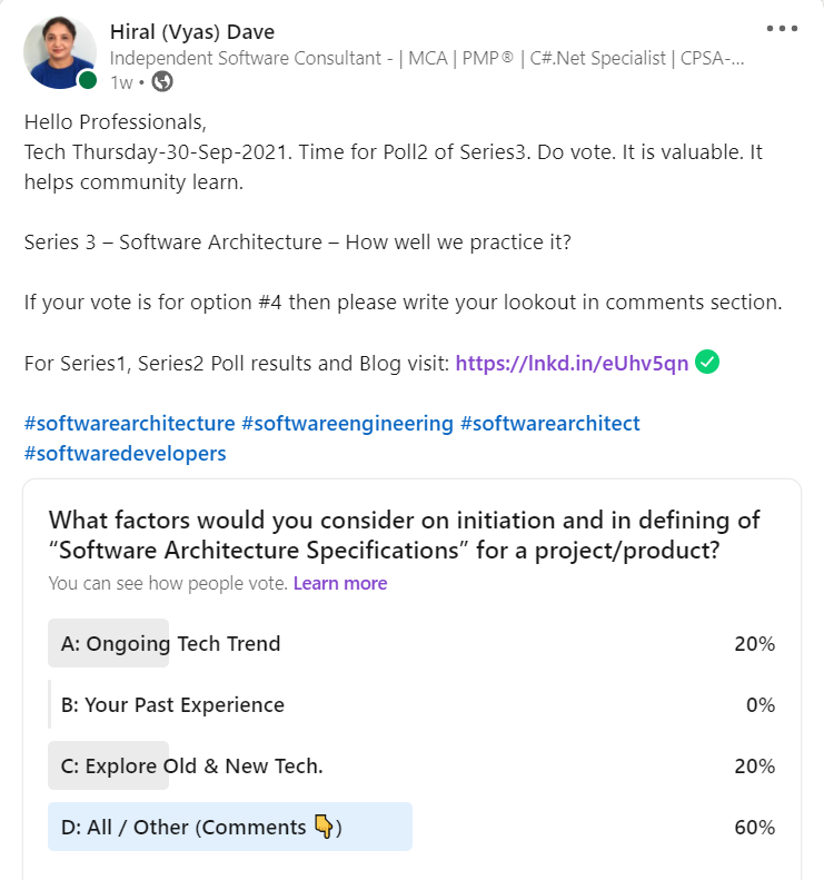  hiralvyasdave.com - Poll2 Result, part of Poll and Blog-Series3
