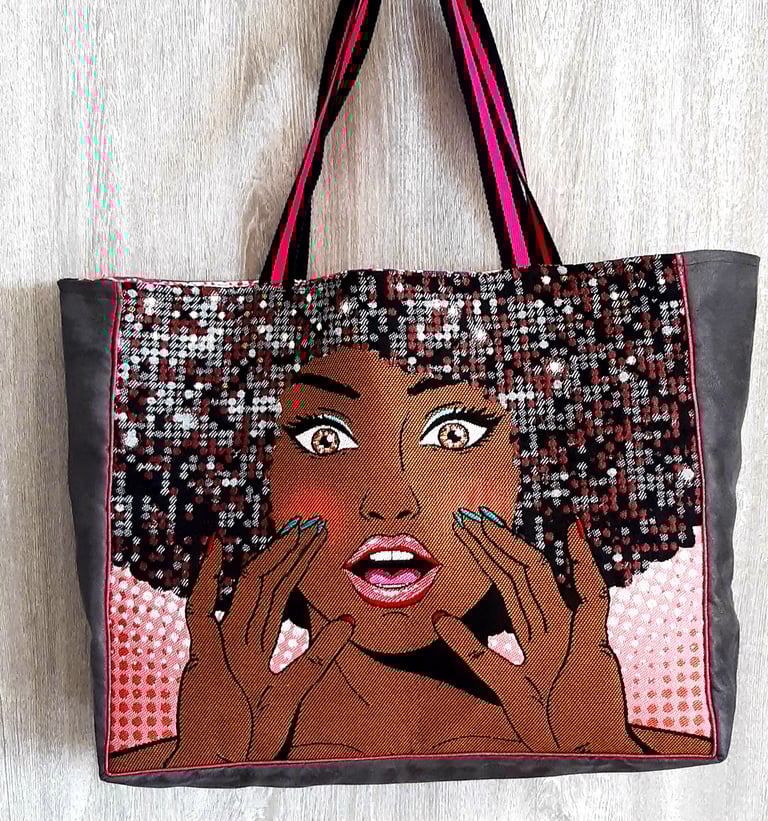 sac cabas porté épaule en tissu suédine Woman
