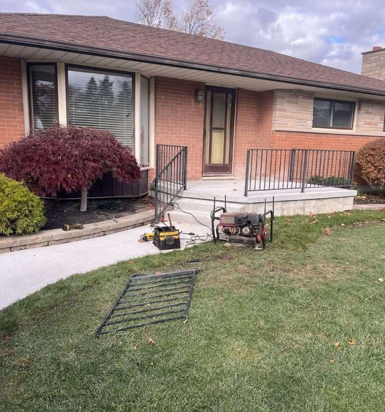 Steel railing fabrication