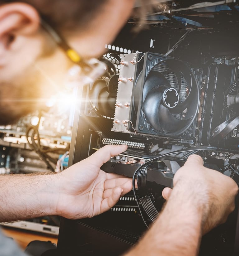 Manutenção, reparo, limpeza, configuração