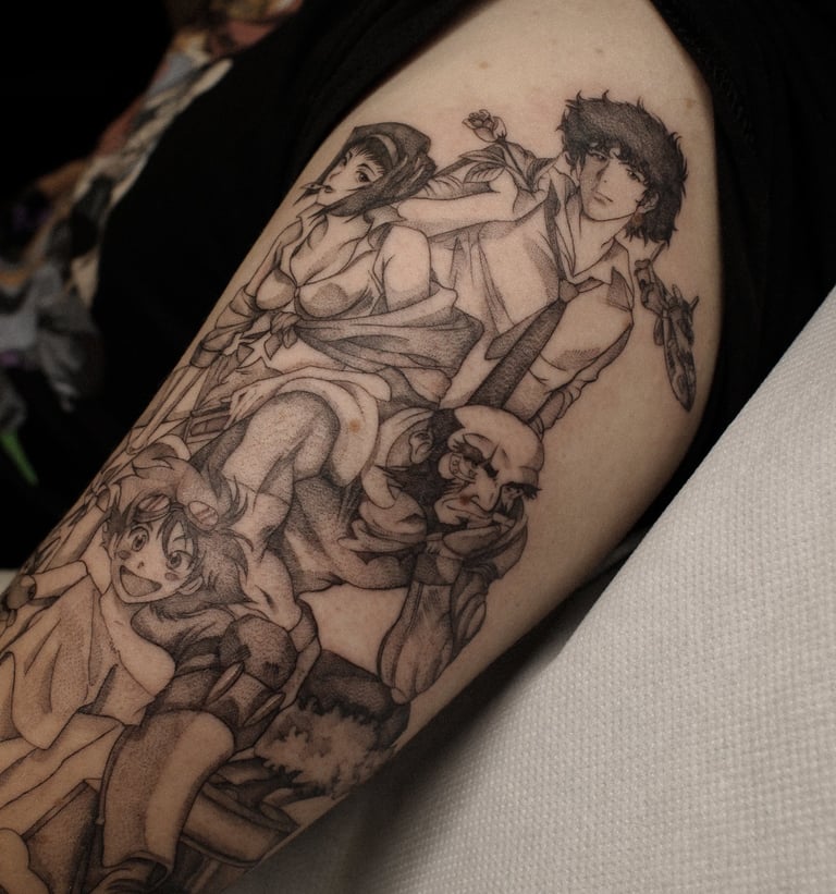 Tatouage Manga Cowboy Bebop  réalisé par Margot Dubs Tattoo