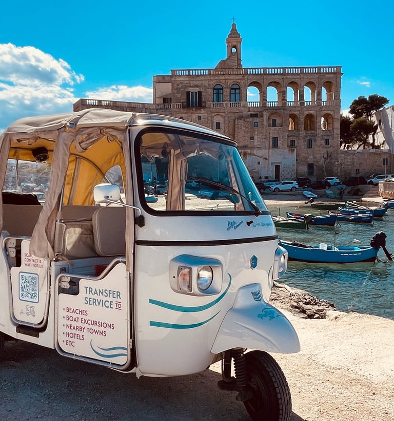 Ape calessino tuktuk on the beach
