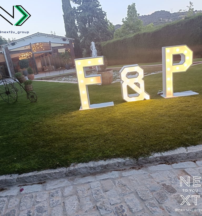Letras 3D de 1'2 metros de alto iluminadas