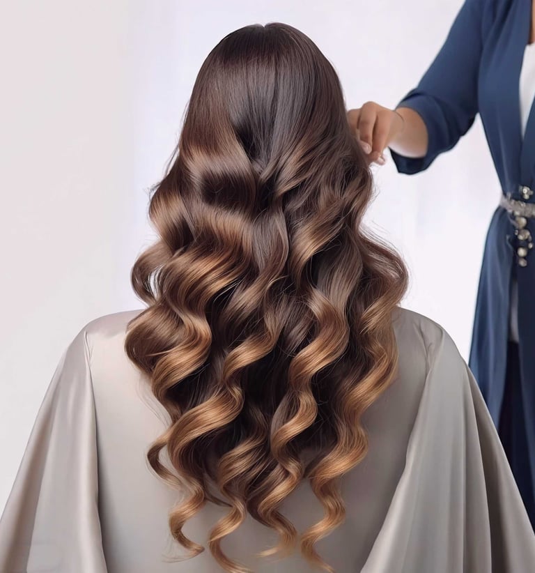a woman with a creative curls as hairstyle is shown in this picture