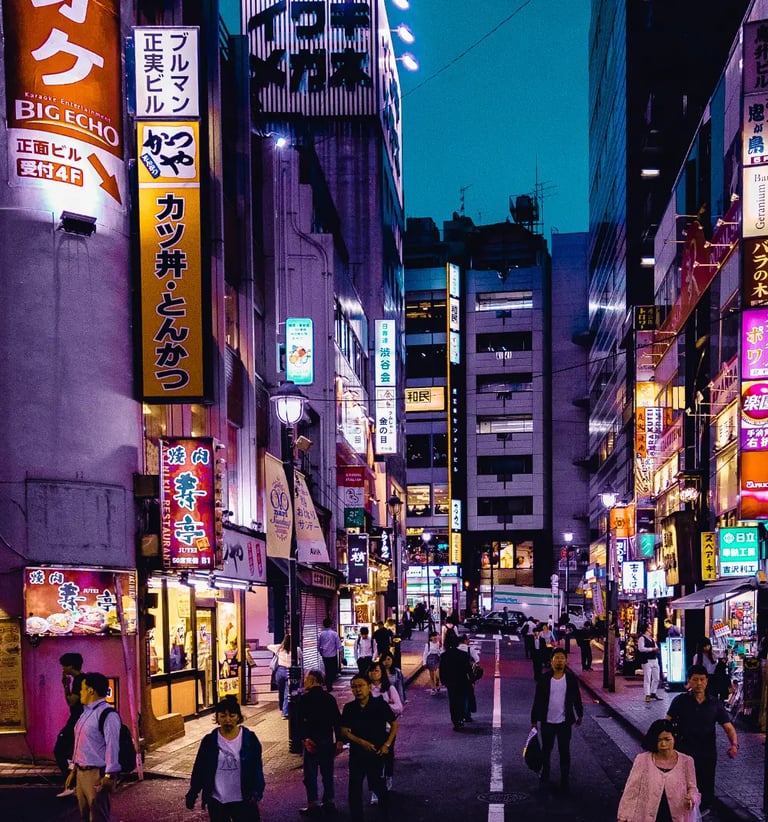 Pedestrian-friendly Chuo Dori street in Ginza Tokyo lined with designer stores, modern buildings