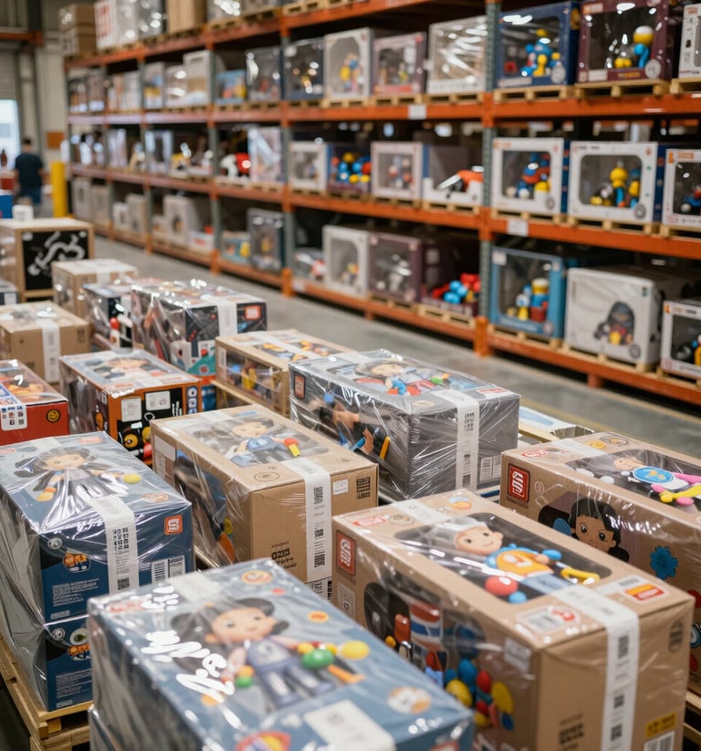 A vibrant display of beauty products arranged neatly on shelves.