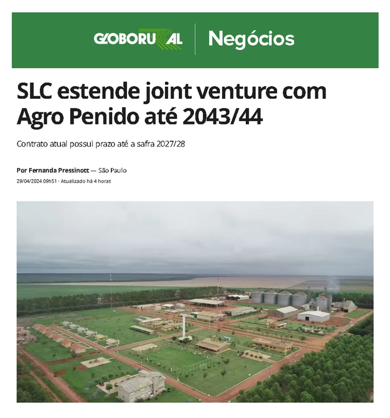 globo rural anuncio SLC Agro Penido