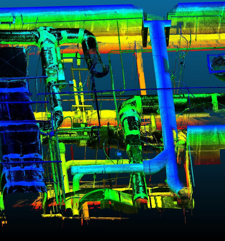 an above ceiling LiDar scan of MEP systems