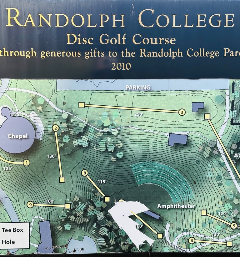 disc golf course map, Randolph College