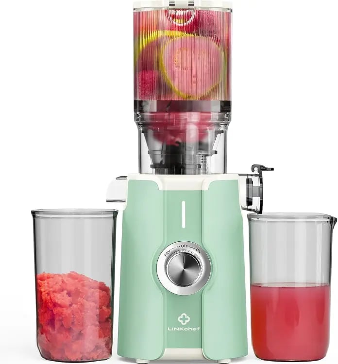 LINKChef Extractor de Prensado en Frio, Extractor de Jugos Verduras y Frutas Enteras