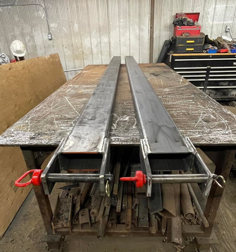 fork lift fork extensions with safety pins
