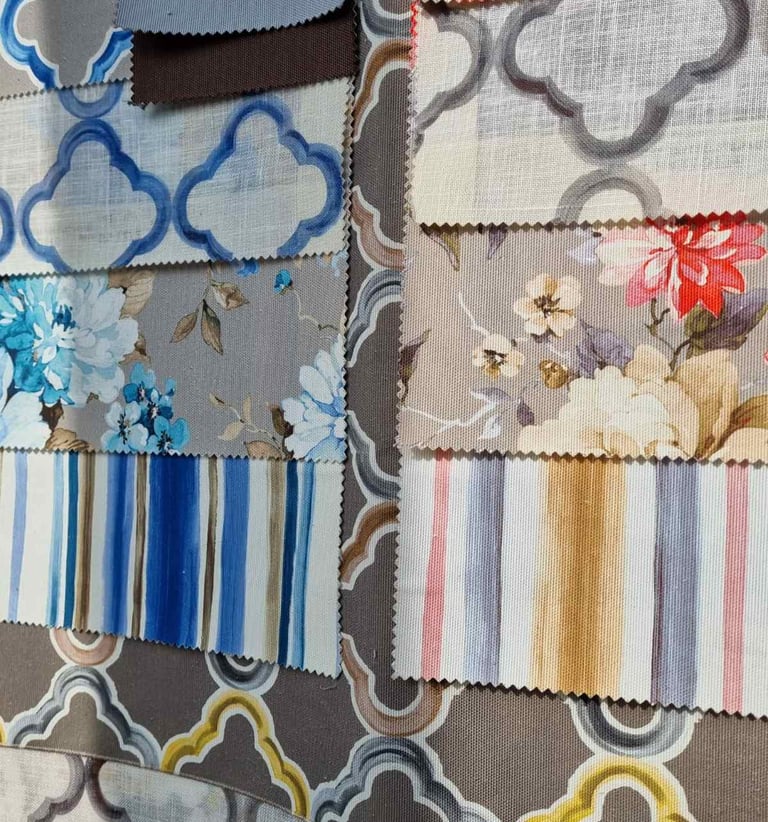 Lauko užuolaidų margi audiniai