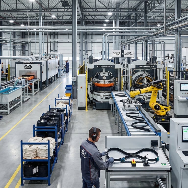 MakexCar belt and hose production facility with automated manufacturing lines
