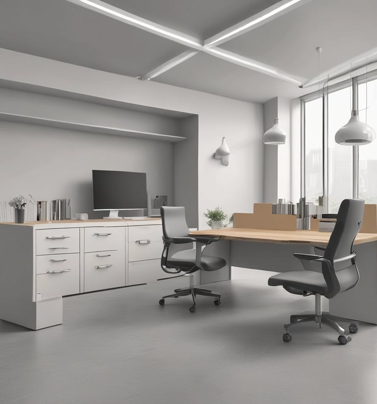 A professional medical writer reviewing research documents at a clean, organized desk.