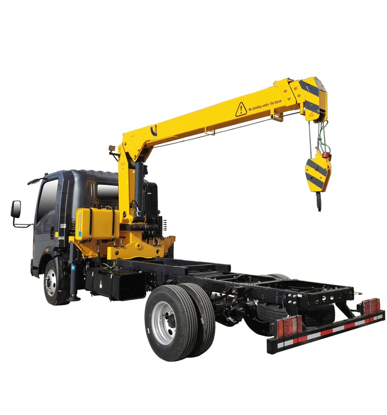 A 3.2 ton telescopic crane displayed on a white background.