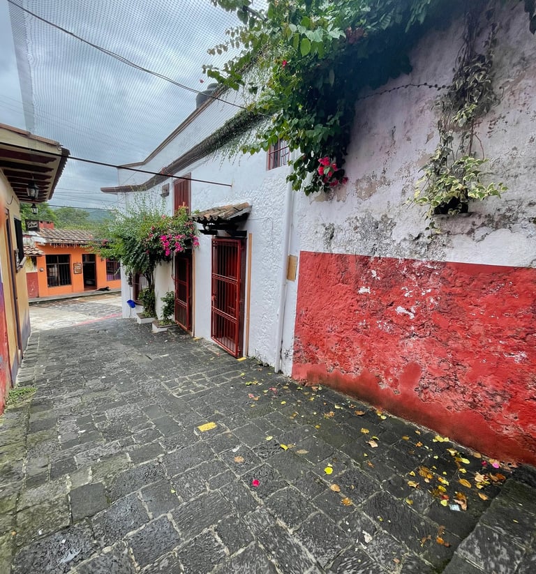 callejón coloninal en pueblo mágico de Naolinco de Victoria