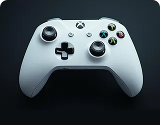 a white xbox controller controller with a controller