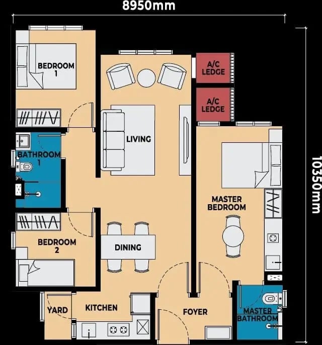 Dual key layout with spacious living room near RTS Johor Bahru