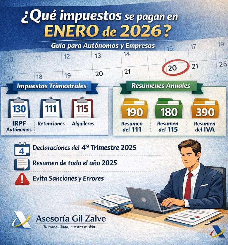 que impuestos se pagan en enero 2026