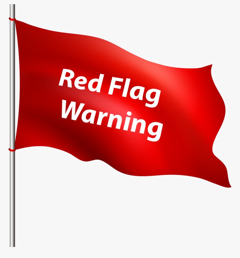 red flag warning sign
