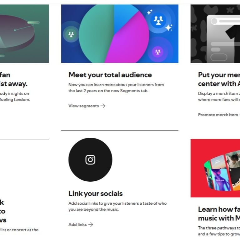 Spotify for artists page