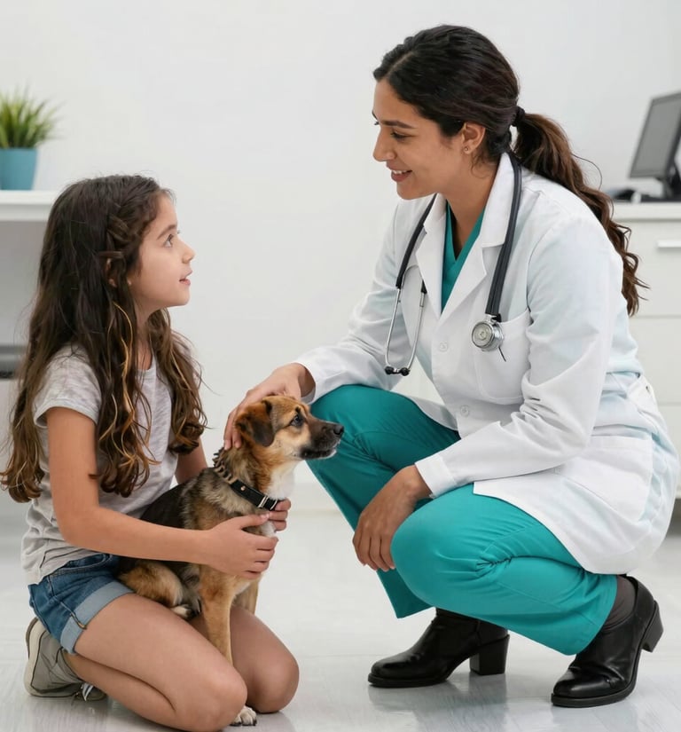 a person holding a dog