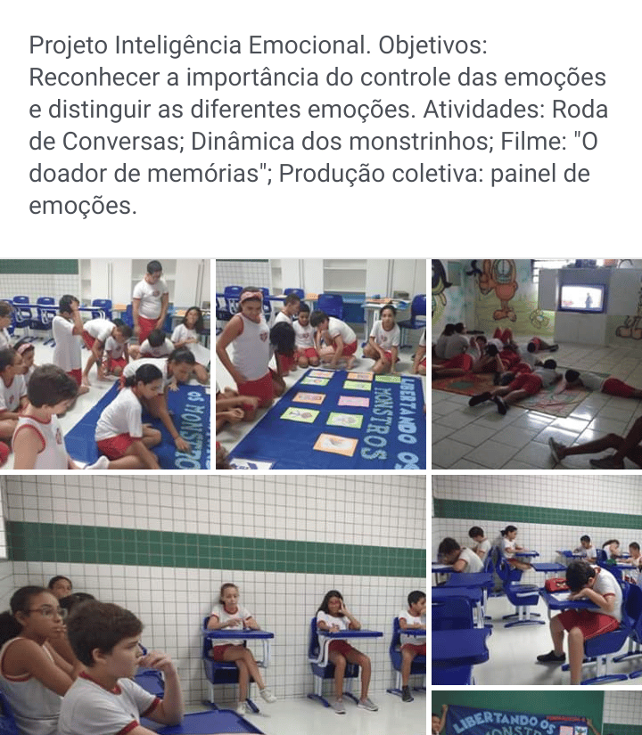 Registros de um dos projetos desenvolvidos por mim, em uma das escolas que lecionei.